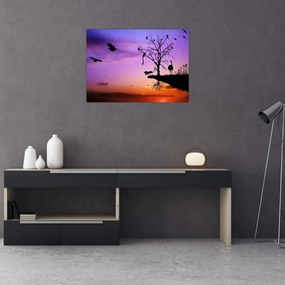 Obraz na szkle - Sylwetki zwierząt (70x50 cm)