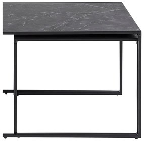 Stoliki z blatem w dekorze marmuru w kolorze matowej czerni zestaw 3 szt. 60x120 cm Infinity – Actona