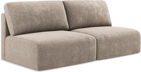 Otwarta Sofa 3-osobowa z funkcją spania - z tkaniny szenilowej - ciemny beż - KONA