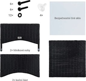 Stilista Stolik Polyratan, 50 x 50 cm, kremowy