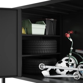 Szafa metalowa do garażu GEORGE, 2250 x 2100 x 900 mm, czarna
