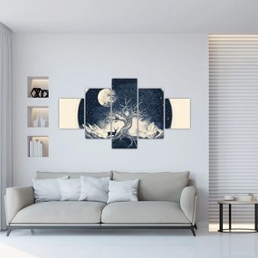 Obraz – Magiczne drzewo z jeleniem I. (125x70 cm)