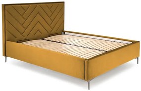 Musztardowe pikowane wezgłowie do łóżka S9-Z49