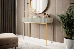 Toaletka Nicole ze złotym lustrem 80 cm - kaszmir / złote nóżki