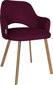 Krzesło Milano tkanina Welur noga metalowa : Kolor nogi - Złota profil, Kolor tkaniny - VELVET - MG02, Typ siedziska - Siedzisko stałe