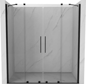 Mexen Velar Duo drzwi prysznicowe rozsuwane 170 cm, transparent, czarne - 871-170-000-02-70