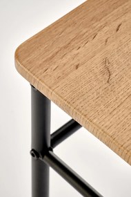 Zestaw stół + 4 krzesła dąb naturalny / czarny FAUST 3