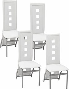 Komplet 4 białych krzeseł do stołu M8-L20