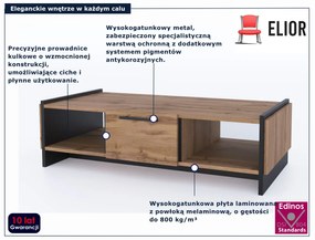 Nowoczesna ława z szufladą dąb wotan + czarny Z9-E48