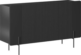 Komoda Malmi 150 cm trzydrzwiowa - czarny mat / czarne nóżki