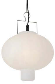 Lampa wisząca zewnętrzna biała 35 cm z wtyczką IP44 - Pion