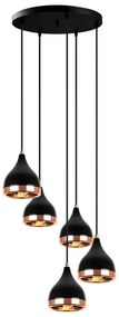 Lampa wisząca w czarno-miedzianym kolorze z metalowym kloszem ø 43 cm Yildo – Opviq lights