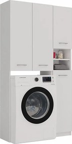 Zestaw Łazienkowy Marpol DD | Biały | 96x30x180 cm | Słupek i Szafka