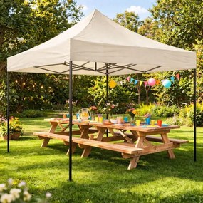 Pawilon ogrodowy, eventowy FG3, 3x3 m automatyczny - namiot z regulacją wysokości, beżowy