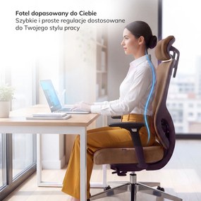 Ergonomiczny fotel biurowy brązowy AXIS