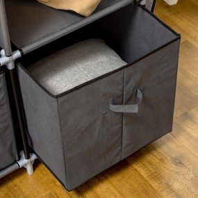 HOMCOM Szafa Składana z Tkaniny Flizelinowej 3 Szuflady Szara 125x43x1625cm | Aosom PL