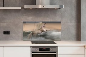 Szkło do Kuchni na Ścianę Magiczny Jednorożec w Chmurach