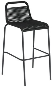 Czarny hoker ze stalową konstrukcją Kave Home Glenville, wys. 74 cm