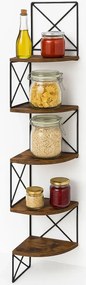 Narożna półka ścienna do spiżarni rustykalny brąz G3-P35