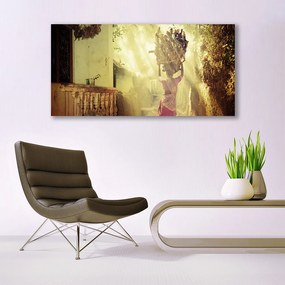 Zdjęcie na płótnie Artystyczny Portret na Drewnie