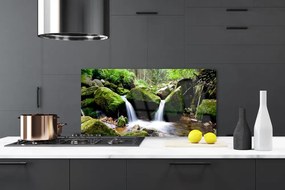 Szkło Ozdobne do Kuchni Woda Płynąca Po Skałach