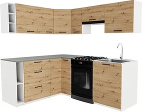 Meble kuchenne narożne  dąb artisan P6-L09