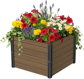 Podwyższona grządka BASE PLANT, 61x61x46cm, naturalny brązowy Prosperplast