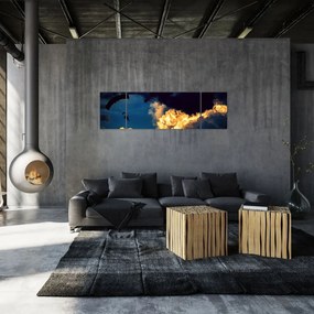 Obraz skoczka spadochronowego w chmurach (170x50 cm)