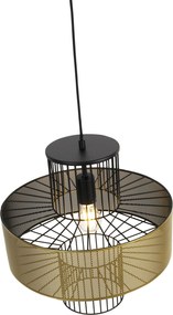 Designerska lampa wisząca złota z czarną 40 cm - Tess
