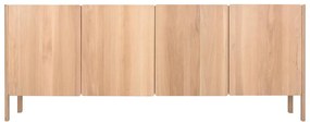 Komoda z litego drewna dębowego w naturalnym kolorze 220x85x42 cm Dvor – Gazzda