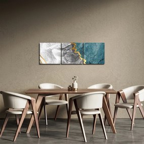 Obraz - Marmur (z zegarem) (90x30 cm)