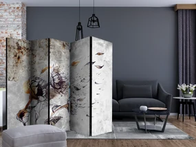 Parawan dwustronny Kwiaty 225x172 cm 5-częściowy szary ARTGEIST B