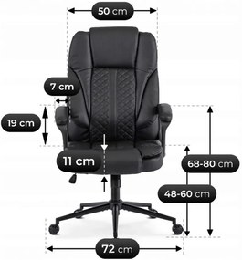 Czarny obrotowy fotel biurowy - Duke 3X