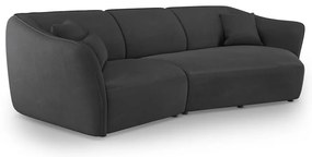 Ciemnoszary narożnik z materiału bouclé Tokyo – Cosmopolitan Design