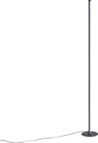 Designerska lampa podłogowa czarna z diodą LED i ściemniaczem dotykowym - Clutch
