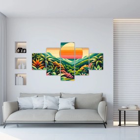 Obraz - Kolorowy zachód słońca (125x70 cm)