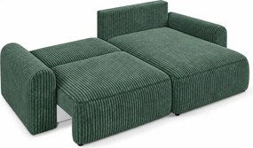 Rozkładana dwustronna sofa narożna w kształcie L NORDEN TILIA 250x140 cm, zielona