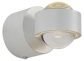 Designerski Kinkiet / Lampa scienna biały z LED IP44 - LensDesignerski Oswietlenie wewnetrzne