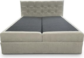 Tapicerowane łóżko kontynentalne DIRELIS VIBE 160x200 cm kremowe Materac: Materac sprężynowy Bonell