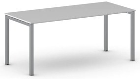 Stół konferencyjny do biura PRIMO SQUARE, 180x80 cm, szaro-srebrna podstawa, szary