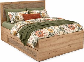 Łóżko 160x200 z pojemnikiem w kolorze dąb artisan M0-S16