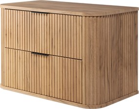 Szafka łazienkowa, dąb Craft z czarnym uchwytem, ​​80,4 x 51,7 x 41,5 cm