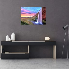 Obraz na szkle - Wodospad Seljalandsfoss (70x50 cm)