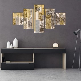 Obraz - Kolaż ze słonecznikami (125x70 cm)