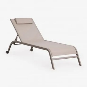 Leżak Z Regulowanym Oparciem Z Poduszką Therys Moka Brown - Sklum