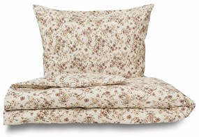Kvalitex Pościel krepa Kvítí beżowa, 140 x 220 cm, 70 x 90 cm