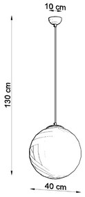 Lampa wisząca w kolorze złota ze szklanym kloszem ø 40 cm Cezab – Nice Lamps