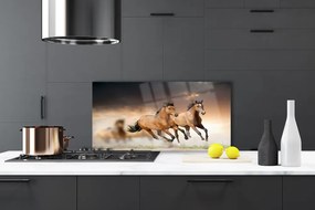 Szkło Ozdobne do Kuchni Dzikie Konie W Galopie