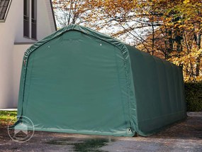 TOOLPORT 3,3x7,2m Namiot garażowy - 2m brama wjazdowa, PVC 800, ciemnozielony, ze statyką (podłoże betonowe) - (68537)