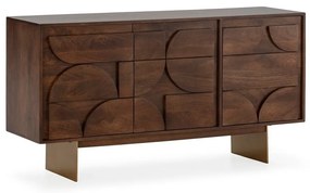 Brązowa komoda z litego drewna mango 145x76x40 cm Trisha – MOME